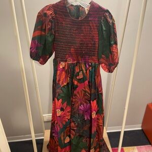 FARM Rio Multicolor Floral Midi Smock Dress